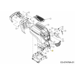 Piastra di supporto cofano stile R 783-05373637 ORIGINALE MTD | NewgardenParts.com