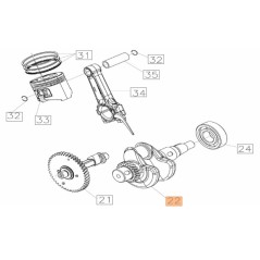 Kurbelwelle Generator Modelle PGE23iS ORIGINAL EMAK L66152500