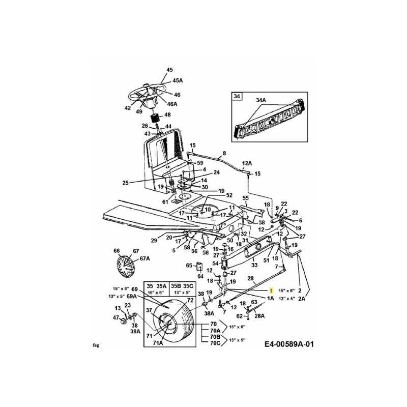EJE DELANTERO DERECHO 3,32 x 4,07 17584A637 ORIGINAL MTD