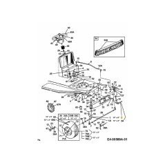 Essieu avant gauche 3,64 x 5,34 17585A637 d'origine MTD | NewgardenParts.com