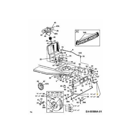 Essieu avant gauche 3,64 x 5,34 17585A637 d'origine MTD | NewgardenParts.com