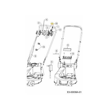 BASE INTERRUTTORE SPINGI AVVIA CC 731-13272A ORIGINALE MTD | NewgardenParts.com