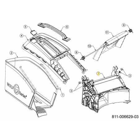 BAFFLE ARRIÈRE 42/46CM POUSSER 731-26410 ORIGINAL MTD | NewgardenParts.com