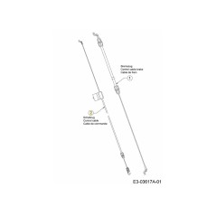CÂBLE DE COMMANDE BOWDEN 746-05122 ORIGINAL MTD | NewgardenParts.com