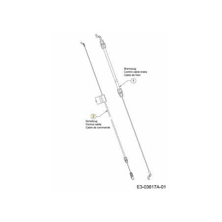 BOWDEN CONTROL CABLE 746-05122 ORIGINAL MTD | NewgardenParts.com