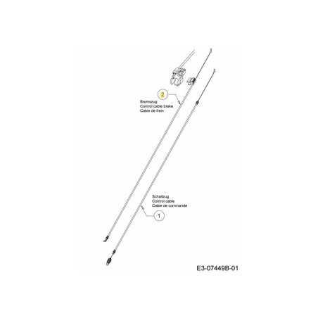 CÂBLE BOWDEN : CONT : ERS : 1360 mm 746-05221 ORIGINAL MTD | NewgardenParts.com
