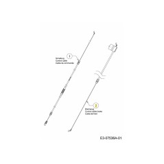 CÂBLE BOWDEN : CONT : ERS : 1080MM 746-04827 MONTÉ D'ORIGINE | NewgardenParts.com