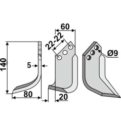 Lama zappa motocoltivatore motozappa fresa 350-174 350-175 dx sx HOLDER | NewgardenParts.com