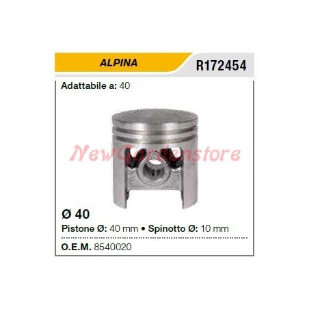 Pistone segmenti spinotto ALPINA motosega 40 8540020 | NewgardenParts.com