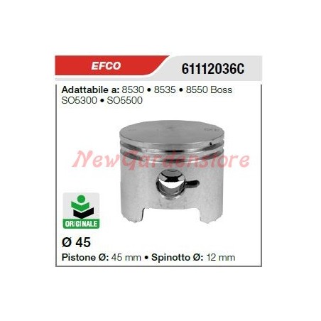 Pistone segmenti spinotto EFCO motosega 8530 8535 8550 BOSS 61112036C | NewgardenParts.com