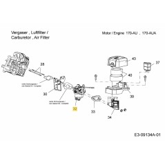 Carburateur avec joints 651-05021 ORIGINAL MTD