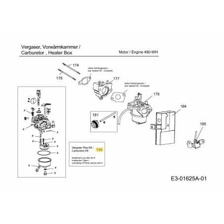 KIT CARBURATORE MAJOR 651-05139 ORIGINALE MTD | NewgardenParts.com