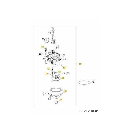 KIT CARBURATORE 651-05443 ORIGINALE MTD | NewgardenParts.com