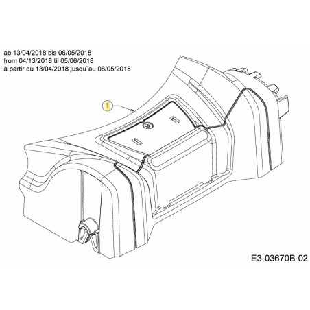 CLIP FRT 42/46cm con ALTEZZA REGOLABILE 731-09290A ORIGINALE MTD | NewgardenParts.com