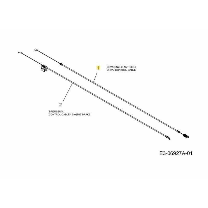 Commande par câble d'entraînement 1145 mm 746-04786 d'origine MTD Commande par câble d'entraînement 1145 mm 746-04786 d'origine MTD