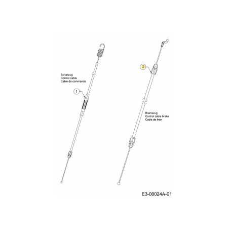 CÂBLE : TONDEUSE : COMMANDE : ER3 746-05512A ORIGINAL MTD | NewgardenParts.com