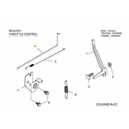 ASTA DI COMANDO DELL'ACCELERATORE 751-11521 ORIGINALE MTD | NewgardenParts.com
