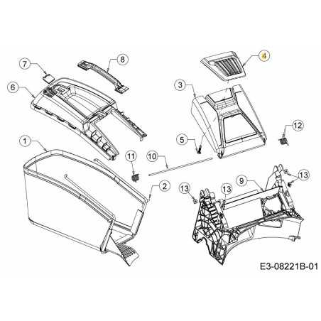 Abdeckung Heckklappe rot 731-09425 Original MTD | NewgardenParts.com