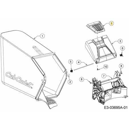 Abdeckung hintere Klappe 731-10196 Original MTD | NewgardenParts.com