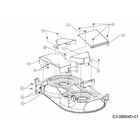 Abdeckung Mitte 42" Mähdeck 703-20626637 Original MTD | NewgardenParts.com