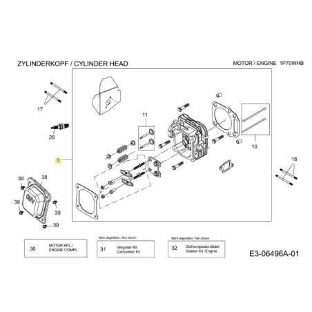 Zylinderkopf komplett 751-10413A Original MTD | NewgardenParts.com