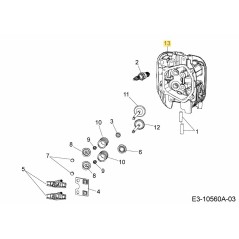 TESTATA CILINDRO SINISTRA 751-15804 ORIGINALE MTD | NewgardenParts.com