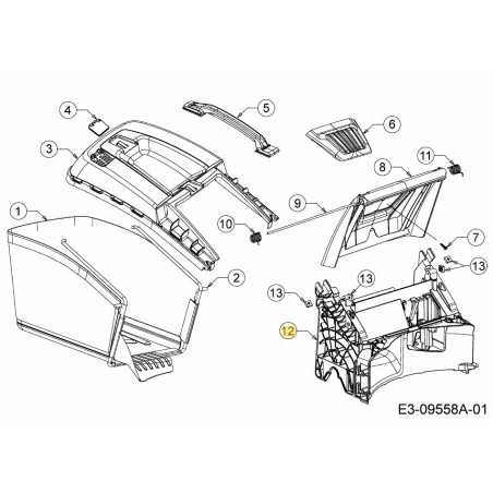 BAFFLE ARRIÈRE 42/46CM POUSSER 731-10515A ORIGINAL MTD | NewgardenParts.com