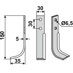 Lama zappa motocoltivatore motozappa fresa 350-178 350-179 dx sx HOLDER | NewgardenParts.com