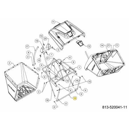 TELAIO SACCO D'ERBA ANTERIORE 749-05632B-S ORIGINALE MTD | NewgardenParts.com