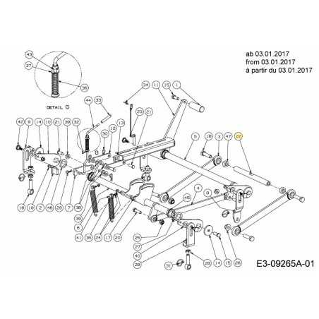 ARBRE DE LEVAGE DE PLATEAU AVANT 711-05072 ORIGINAL MTD | NewgardenParts.com