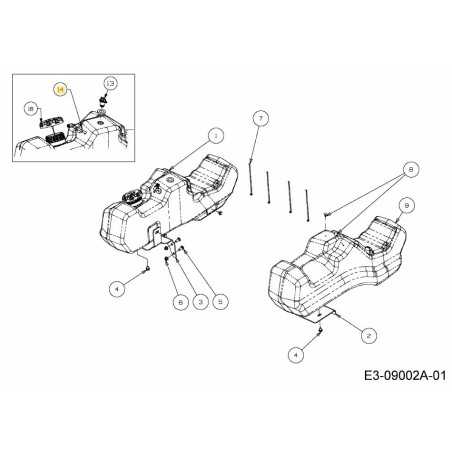 SERBATOIO CARBURANTE CON PASSACAVO 02002253 ORIGINALE MTD | NewgardenParts.com