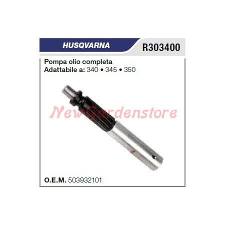 Pompa olio HUSQVARNA motosega 340 345 350 R303400 | NewgardenParts.com