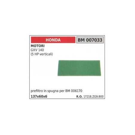 Prefilter air 137x60x6mm HONDA generator GXV 140 5HP vertical | NewgardenParts.com