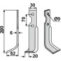 Motor cultivator hoe blade tiller 350-185 350-184 dx sx HONDA 200mm