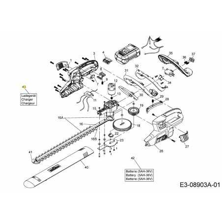 CARICABATTERIE AGLI IONI DI LITIO ABC 36-03 196121650-ET ORIGINALE MTD | NewgardenParts.com