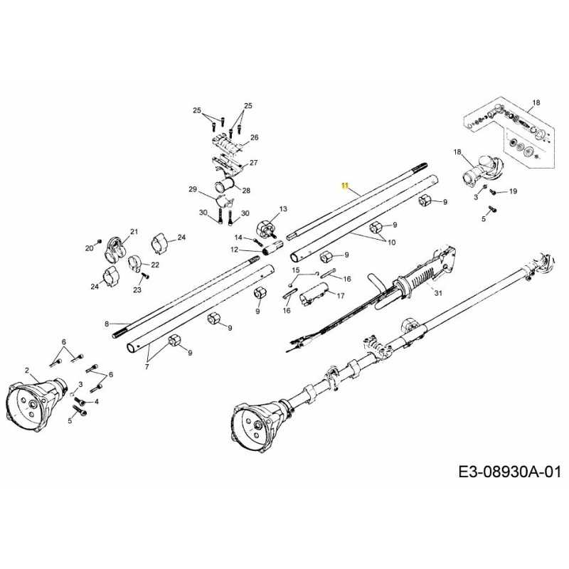 Arbre de transmission inférieur 092.63.504 d'origine MTD