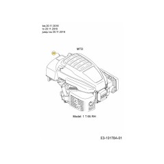 140 cm³ OHV-Motor mit vertikaler Welle 752Z1T65RH Original MTD | NewgardenParts.com