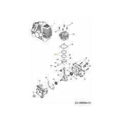 Jeu de segments de piston 092.63.919 ORIGINAL MTD | NewgardenParts.com