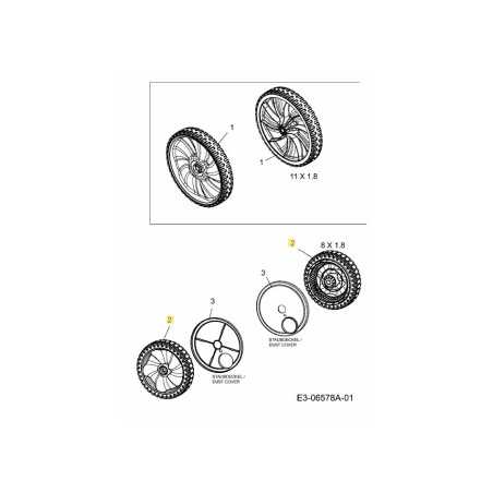 WHEEL 8x1.8 734-04581 ORIGINAL MTD | NewgardenParts.com
