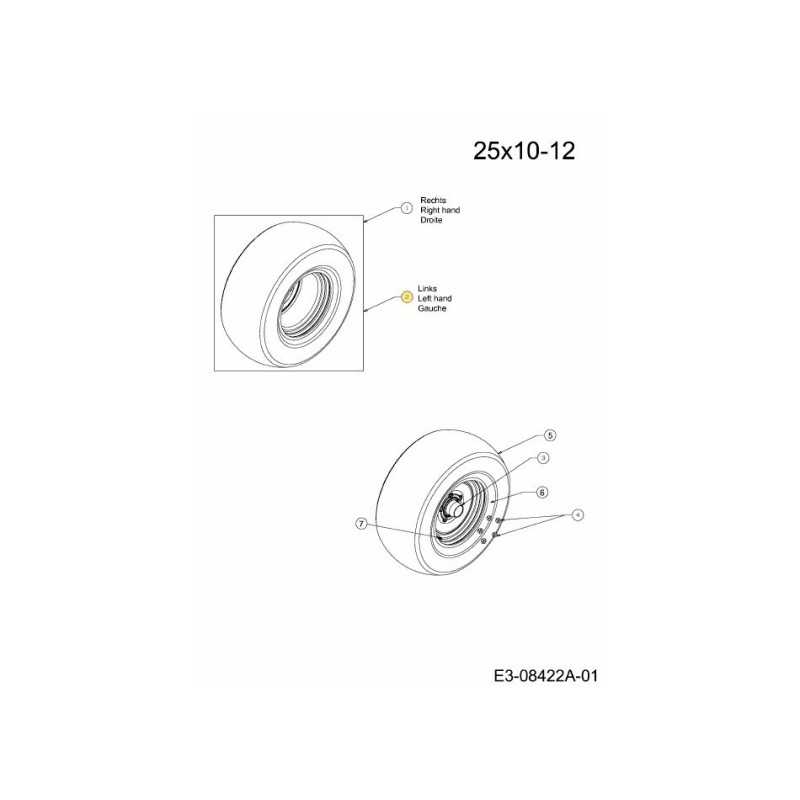 WHEEL ASM, L/COMPL, 25X10-12 634-04247B ORIGINAL MTD WHEEL ASM, L/COMPL, 25X10-12 634-04247B ORIGINAL MTD