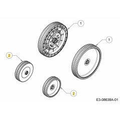 GRUPPO RUOTA MANICOTTO FOLLE 180MM 634-05070 ORIGINALE MTD