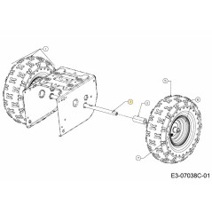 Achsenbaugruppe vorne rechts 738-05045 Original MTD