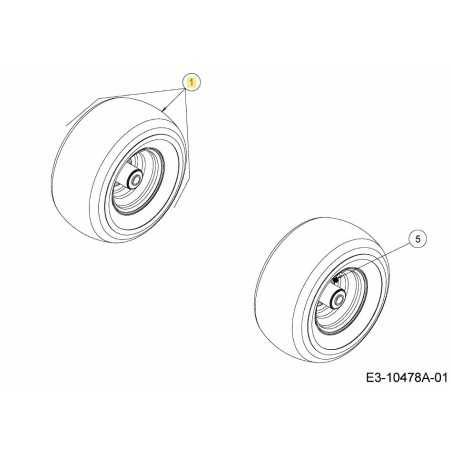 WHEEL CPL. 13X6.50-6 634-05425-CY ORIGINAL MTD | NewgardenParts.com