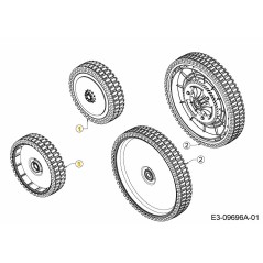 WHEEL CPL. 180MM IDLE SLV 634-05019 ORIGINAL MTD | NewgardenParts.com
