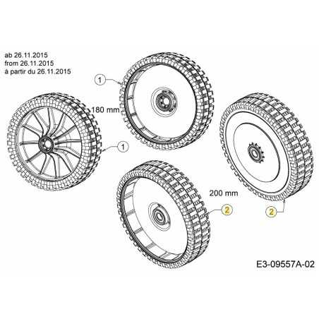 WHEEL CPL. 200MM IDLE PREM BB 634-05020 ORIGINAL MTD | NewgardenParts.com