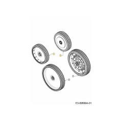 RUOTA COMPLETA 200MM SLV 634-05021 ORIGINALE MTD