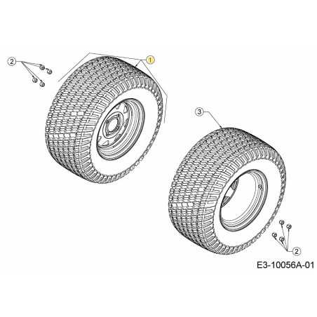 WHEEL CPL. 24X12X12 634-05193 ORIGINAL MTD | NewgardenParts.com