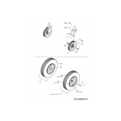 WHL COMPL 16X4X8 GRIGIO ERBA ERBOSA 634-04285 ORIGINALE MTD | NewgardenParts.com