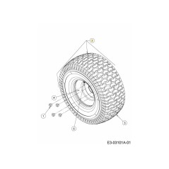 ROUE COMPLÈTE 20X8X8 634-04239 ORIGINALE MTD