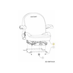 Sitz mit Gleitschienen/Armlehnen 757-05084 ORIGINAL MTD